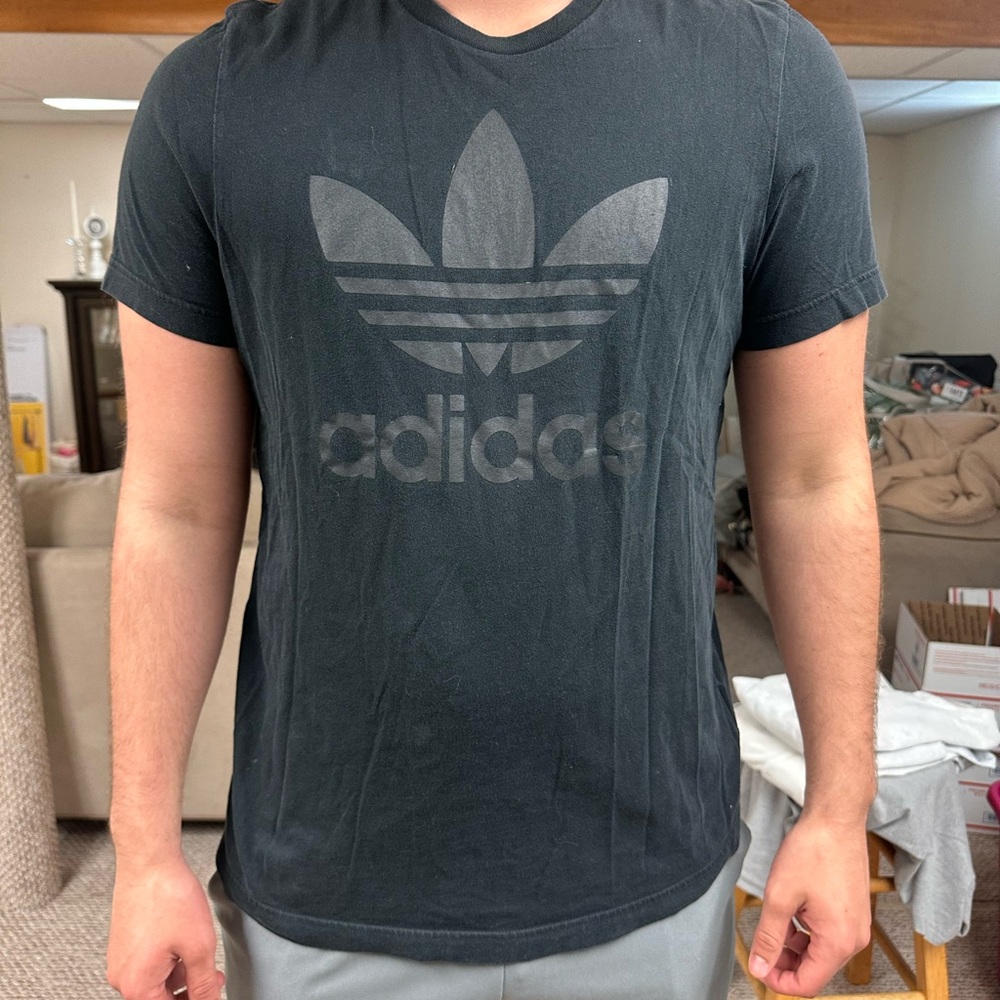ADIDAS MENS BLACK T-SHIRT